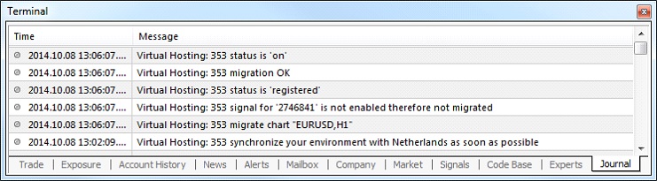 Terminal's log